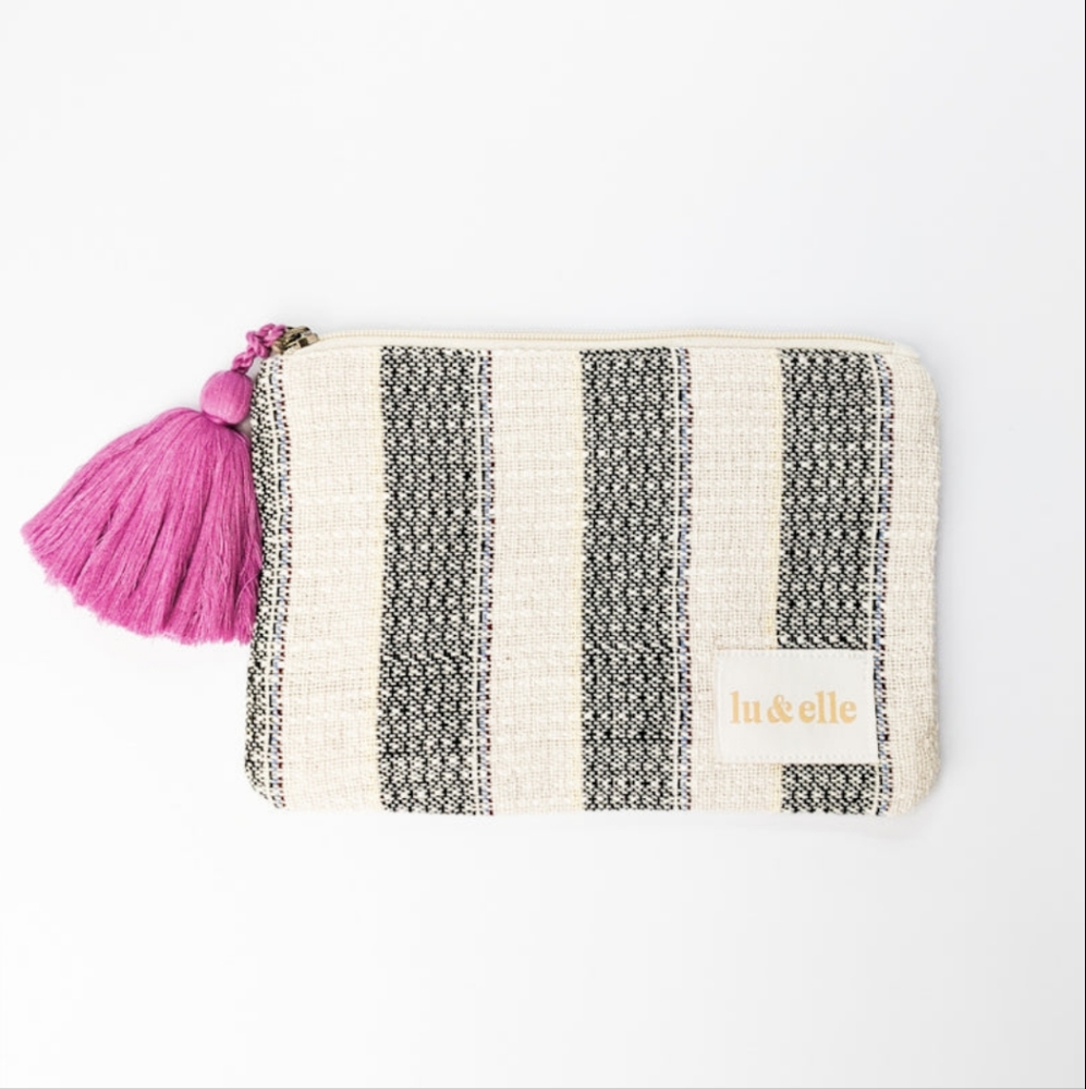 NWT Lu & Elle Matador Handmade Striped Pouch